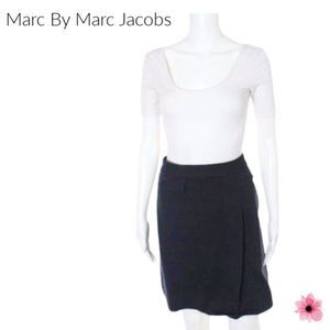 Marc by Marc Jacobs Dark Blue Flat Front Aline Knit Skirt Size L